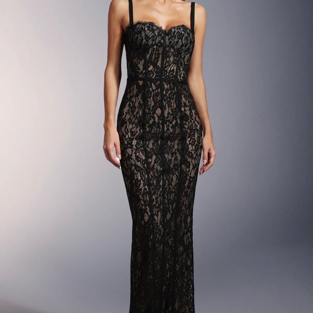 Elegant Black Lace Maxi Dress